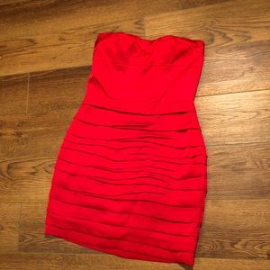 Strapless red Express dress